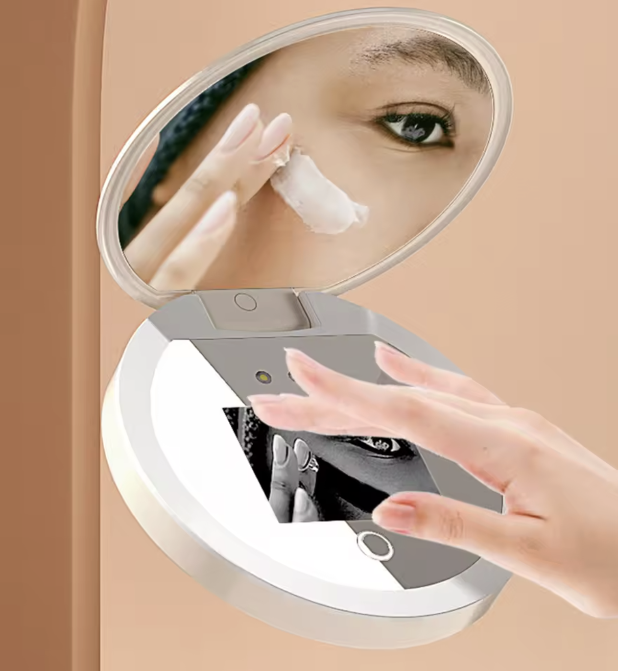 uv mirror sunscreen testing camera with light 2x magnification travel makeup 3.5in pocket size l uv mirror sunscreen testing camera with light 2x magnification travel makeup 3.5in pocket size l