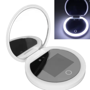 uv mirror sunscreen testing camera with light 2x magnification travel makeup 3.5in pocket size l